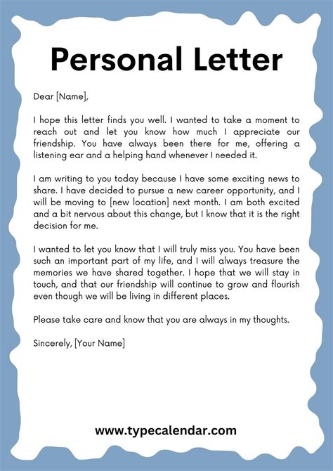 example of personal letter